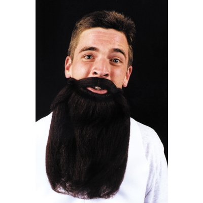 Mustache Beard Grey 14In