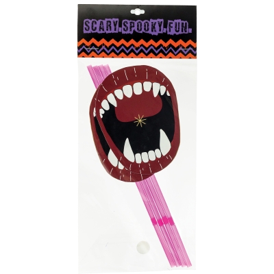 Straws W Fangs Paper Mouth