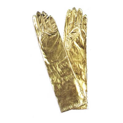 Gloves Elbow Metallic Gold