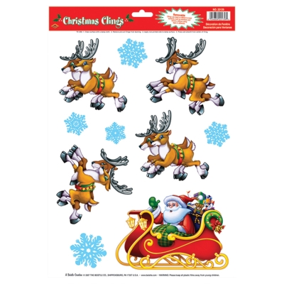 Santa  Sleigh Clings