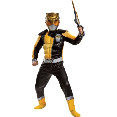 Boy's Gold Ranger Classic Muscle Costume - Beast Morphers Child MD (7 - 8)