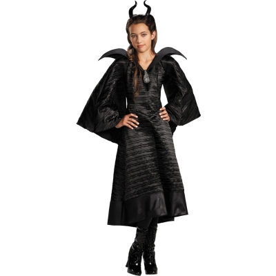 Girl's Maleficent Christening Black Gown Deluxe Child LG (10 - 12)