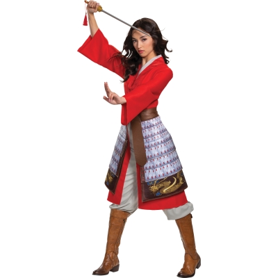 Women's Mulan Hero Red Dress Deluxe Costume Adult MD (8 - 10)