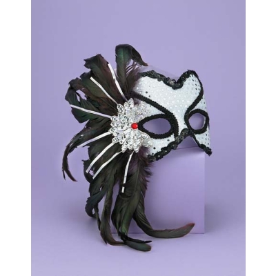 Venetian Couple Mask Wt/Bk