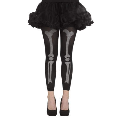 Tights Footless Glitter Bones