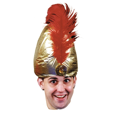 Turban Dlx Gold W Plume