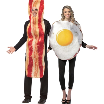 Bacon Slice Fried Eggs Couple