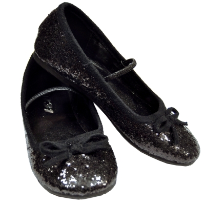 Flat Ballet Glitter Ch Bk Xsml
