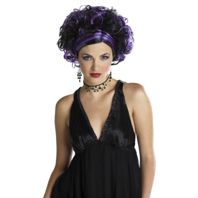 Wicked Widow Wig Bk/Purple