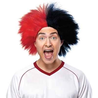 Sports Fun Wig Red Black