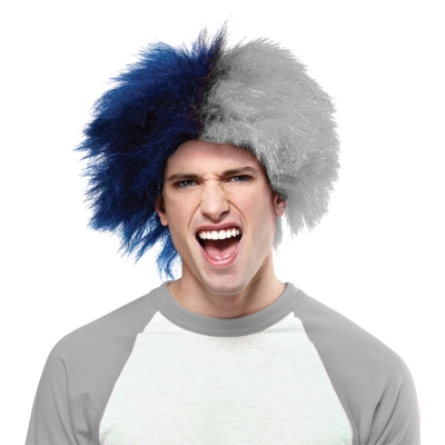 Sports Fun Wig Blue Silver