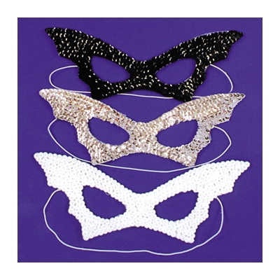 Bat Mask Sequin White