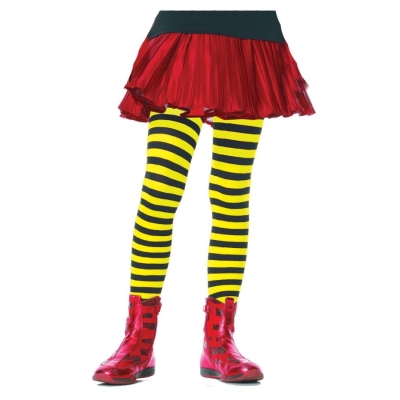 Tights Child Striped Bk/Yw 4-6