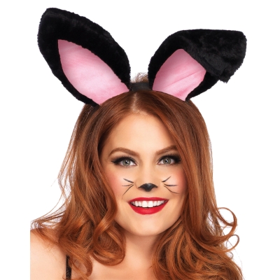 Bunny Ears Adult Plush Black