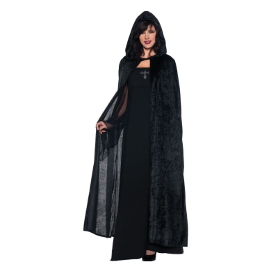Hooded Cloak Black 55 Inches