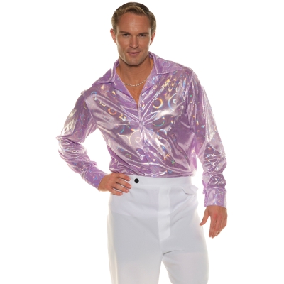 Men's Disco Shirt - Purple Circles Adult 2X