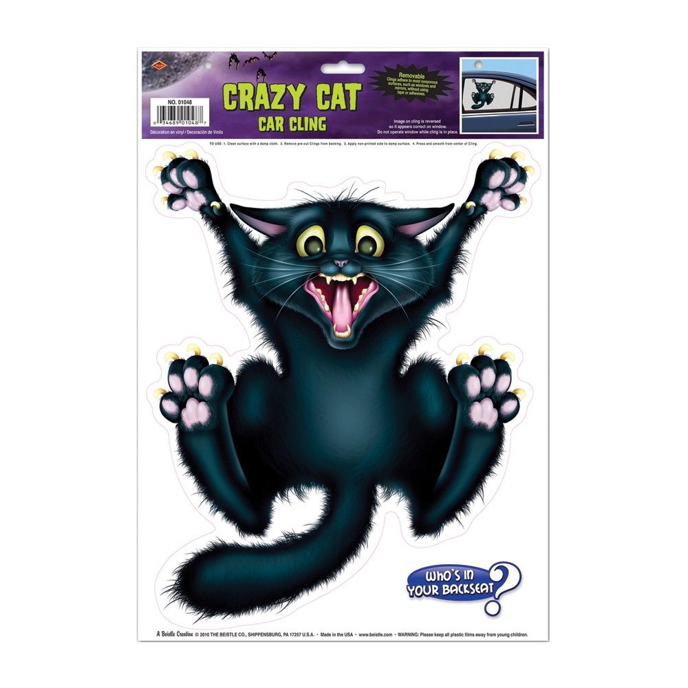 Crazy Cat Car Cling