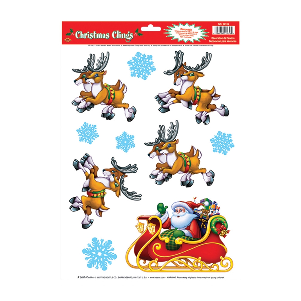 Santa  Sleigh Clings