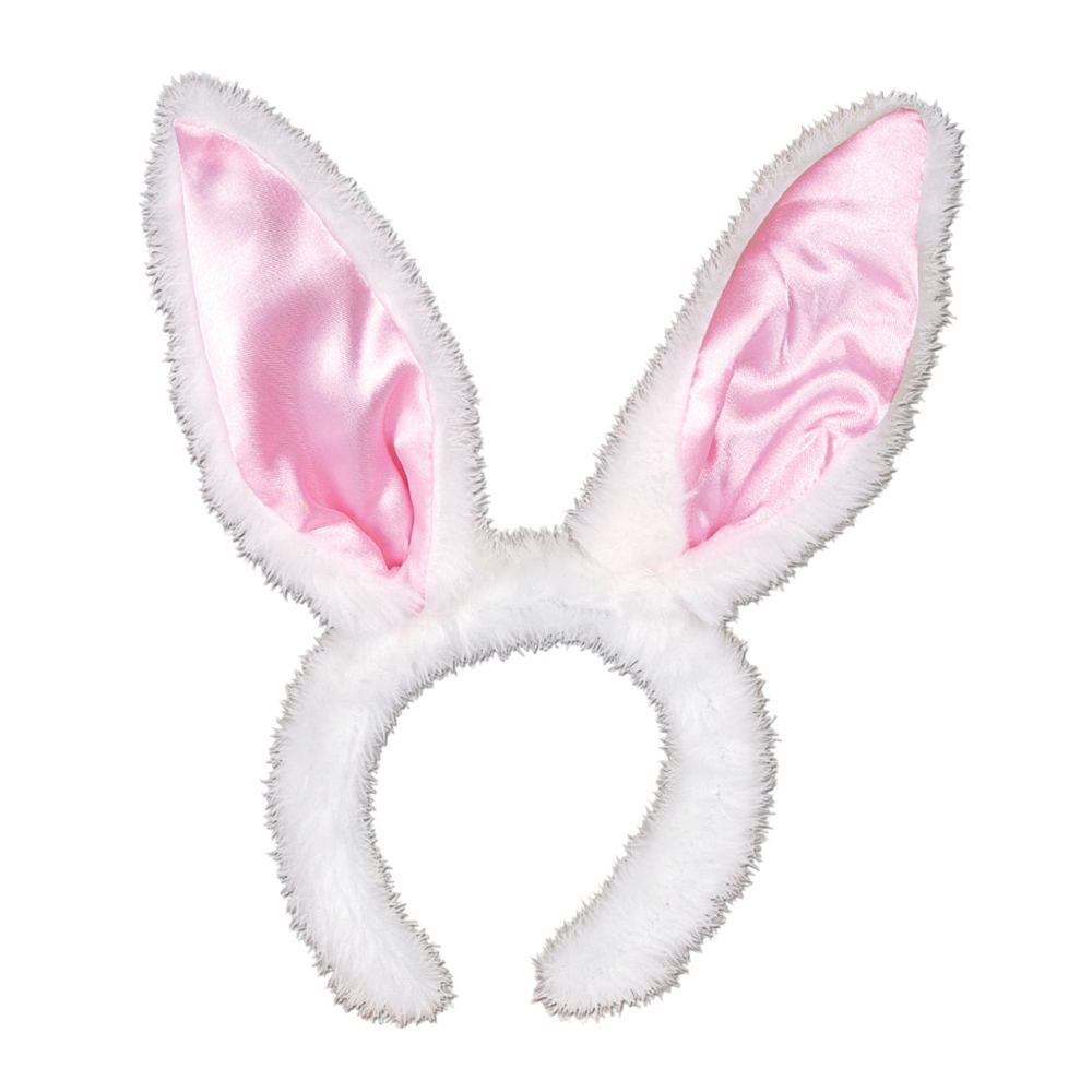 Bunny Ears White W Pink Satin