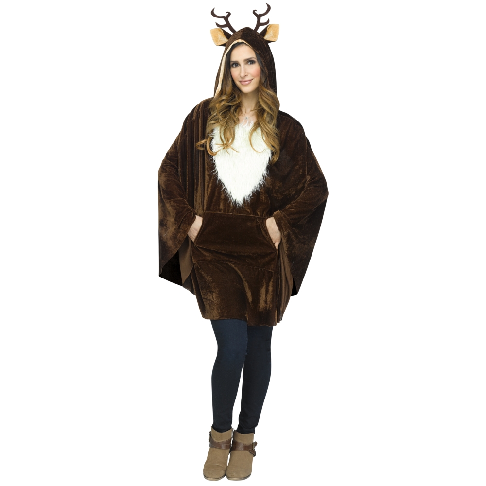 Reindeer Poncho Adult Adult