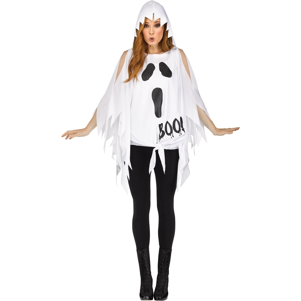 Ghost/print Poncho Adlt