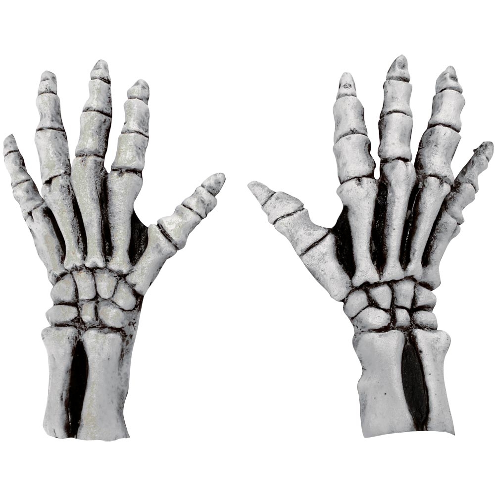 SKELETON LARGE AD GLOVES WHITE