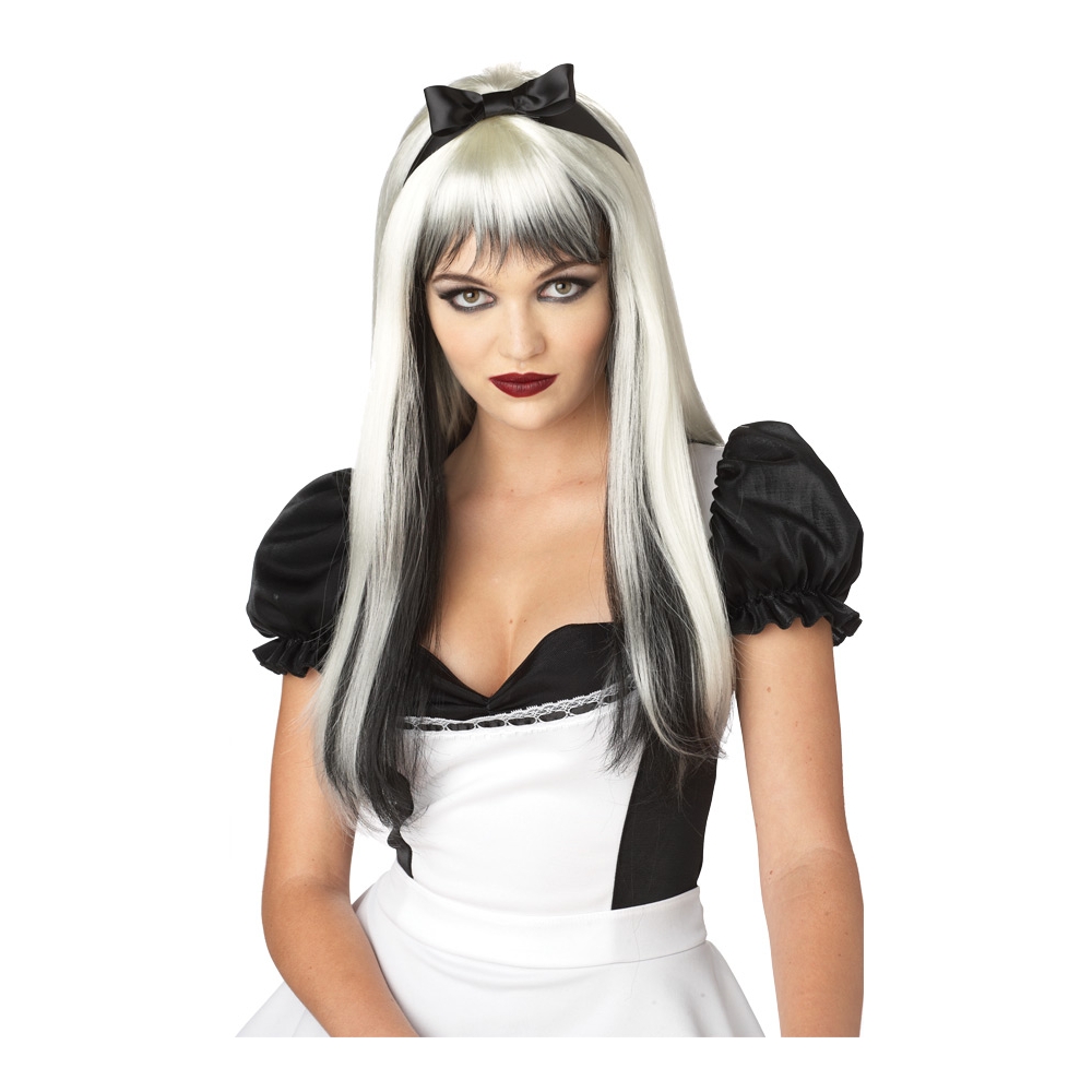 Enchanted Tresses Bk Wht Wig