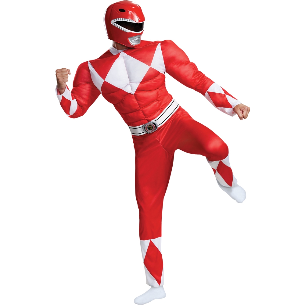 Men's Red Ranger Classic Muscle Costume - Mighty Morphin Adult XL (42 - 46)