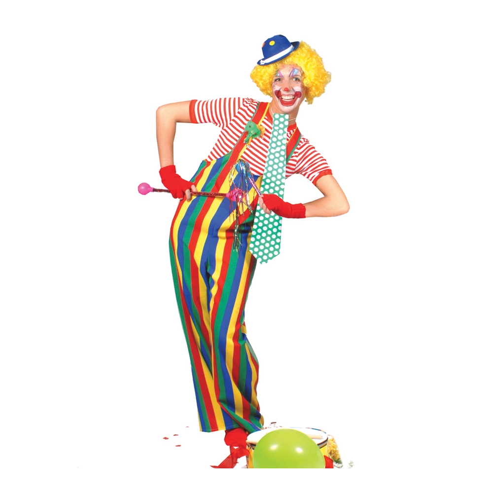 Striped Clown Overalls Ad Lg