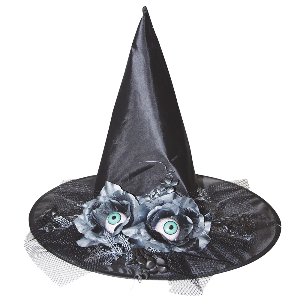 Witch Hat W/Flowers Eyes 17 In
