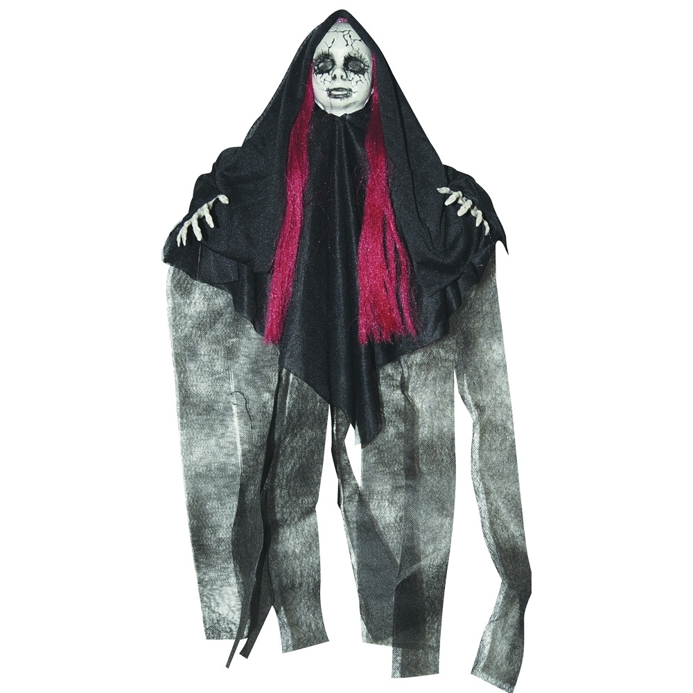 Creepy Doll Black W/Red Hair 2