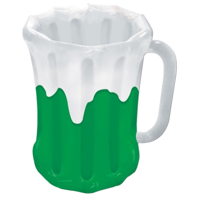 Inflatable Beer Mug Cooler Grn