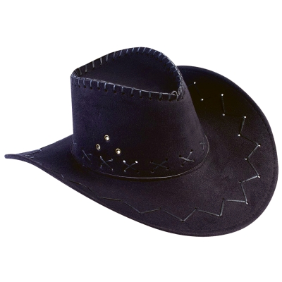 Hat Cowboy Flocked Black Adult