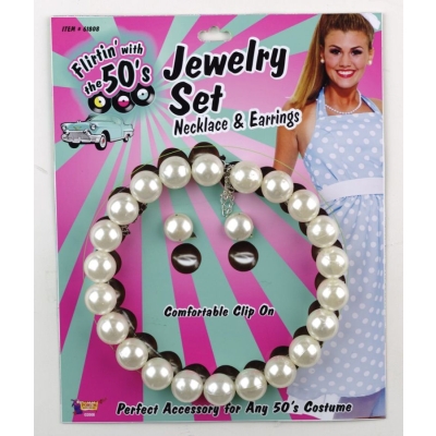 Pearl Necklace And Earrings