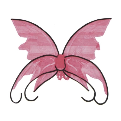 Wings Butterfly Pink W/Blk Trm