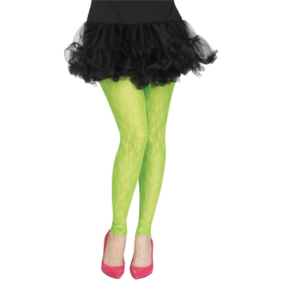 Tights Footless Green Lace 80S