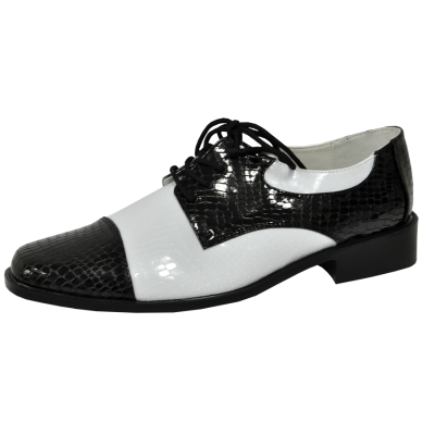 Shoe Oxford Bk And Wt Men Lg