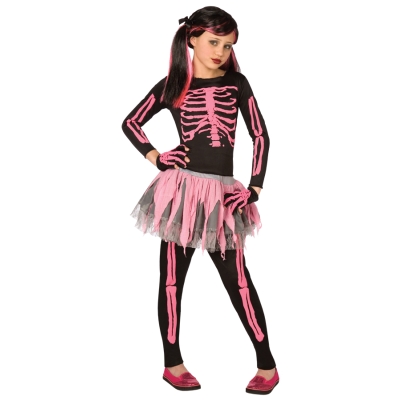 Skeleton Punk Pink Child 12-14