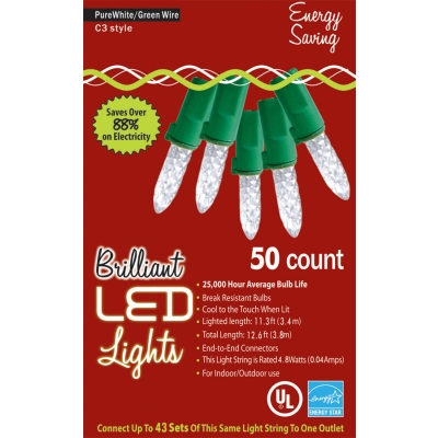 Holiday Lights 50L C3 Pure Wht