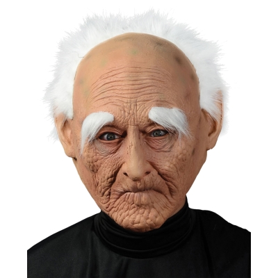 Creepy Old Man Mask W Hair