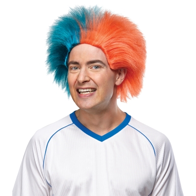 Sports Fun Wig Teal Orange