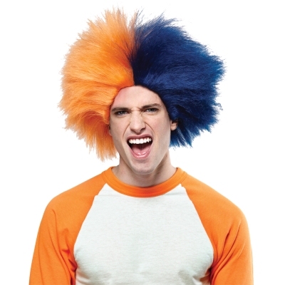 Sports Fun Wig Navy Blue Orang
