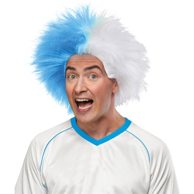 Sports Fun Wig Light Blue Whit