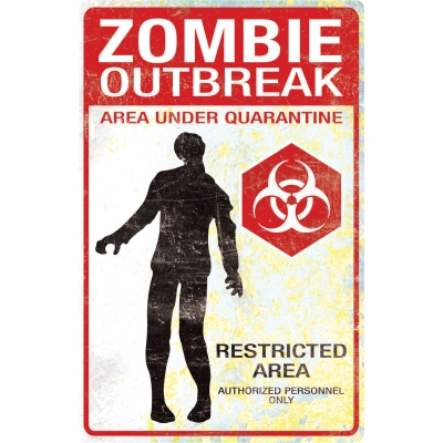 Metal Sign Zombie Outbreak