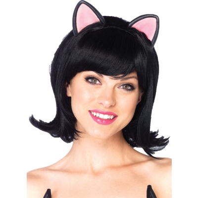 Wig Kitty Bob Adult Black