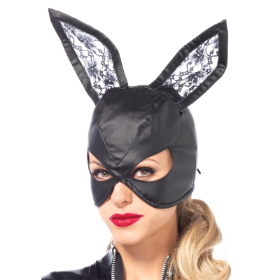 Mask Bunny Leather Blk