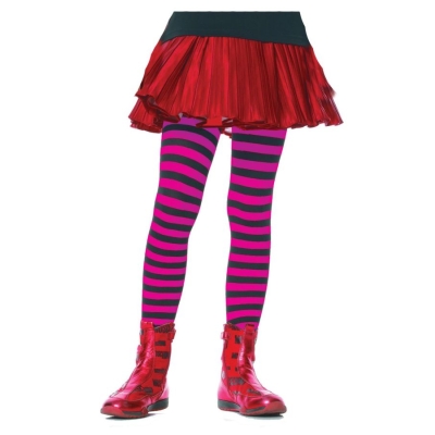 Tights Child Striped Bk/Pr 4-6