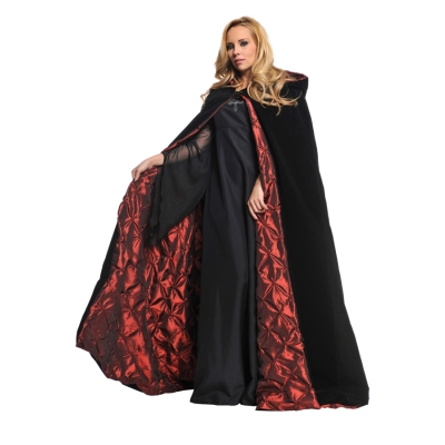 Cape Dlx Velvet/Embr Lin 63 In