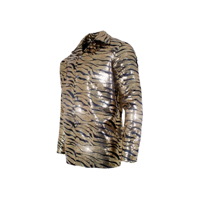 Tiger Shirt Gold Sequin Ad Xxl