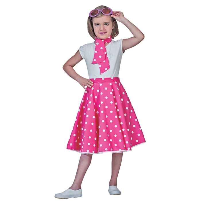 Sock Hop Skirt Child Pink Whit